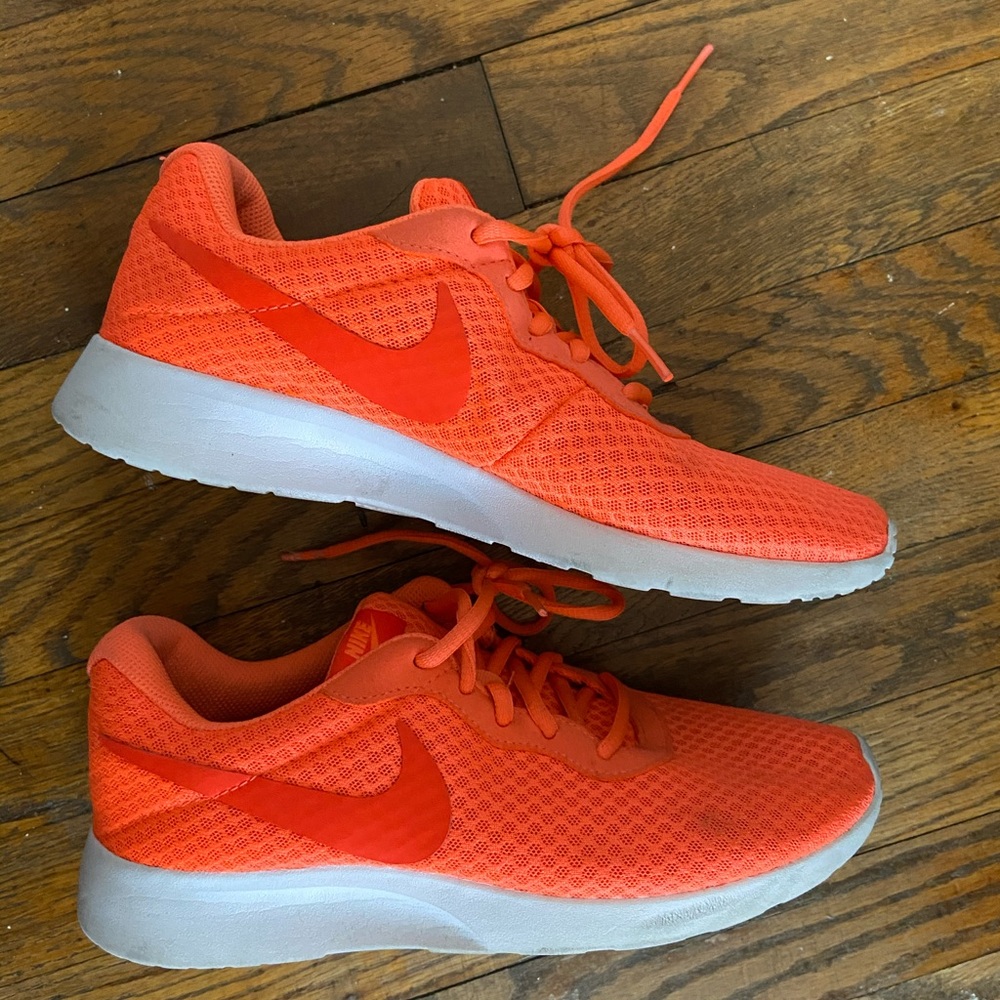 Neon orange Nike runner shoes sneakers size 10